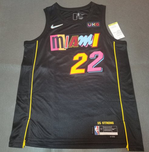 Maillot de Basket #22 Butler Miami Heat 21-22 city ave sponor logo